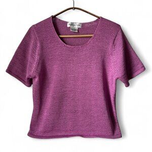 Vintage cottagecore Soft purple Stephanie Parks knit top